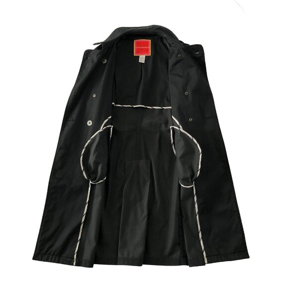 Isaac Mizrahi Target Trench Coat Womans Size S Black Double Breasted Rain Coat - Picture 6 of 16